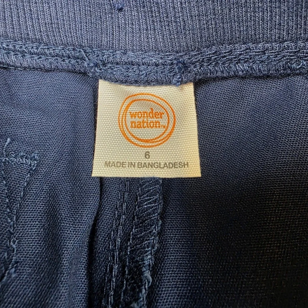 Wonder Nation Boys Blue Woven Pull On Pants Reinforced Knee Size 6 NWT‎